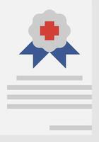 A certificate with a red cross and blue ribbon vector