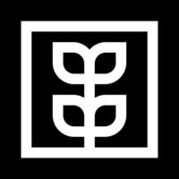 The logo for the company is a square with a flower in it vector