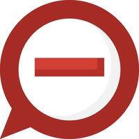 A red speech bubble with an exclamation mark vector