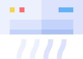 A white and blue robot with a red and blue stripe vector