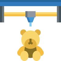 A teddy bear sitting under a machine vector