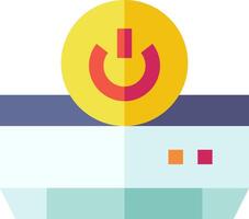 A yellow and orange power button on top of a white background vector