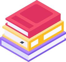 A stack of books on a white background vector
