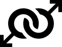 An arrow pointing to a symbol of a male and female vector