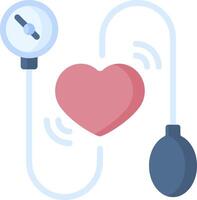 An illustration of a heart and a blood pressure meter vector