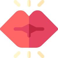 A red lips icon with a sun behind it vector