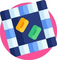 A colorful square with two colorful blocks on it vector
