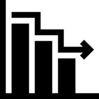 A bar chart with an arrow pointing up vector