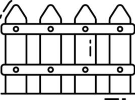A black and white drawing of a fence vector
