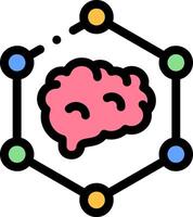 A brain surrounded by circles and dots vector