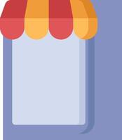 A window with a colorful awning on it vector