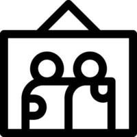 A black and white image of two people in a frame vector