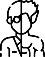 A man with a beard and glasses is shown in a line drawing vector
