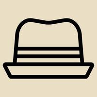 A hat icon in a line style vector