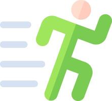 A person running with a green and white background vector