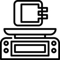 A black and white image of a printer and a computer vector