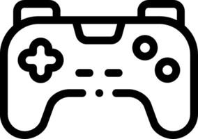 A black and white outline of a game controller vector