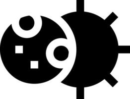 A black and white icon of a bug with two eyes vector