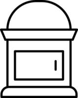 A black and white image of a box with a lid vector