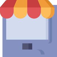 An icon of a store with a red and yellow awning vector