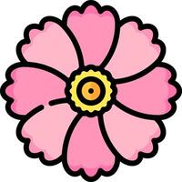 A pink flower with yellow center on a white background vector