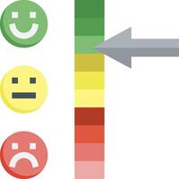 A bar chart with four different emoticons vector