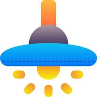 An icon of a flying saucer with a sun behind it vector