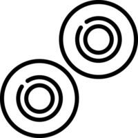 Two circles with a line connecting them vector