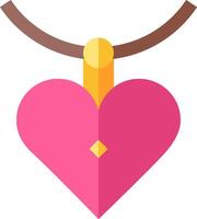 A pink heart with a gold pendant on it vector