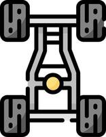 Car icon with wheels and a yellow ball vector