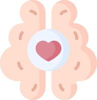 A brain with a heart in the middle vector