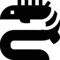 A black and white logo of a snake with a long tail vector