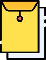 An envelope with a red button on it vector