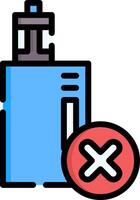 A blue and red vaporizer with a red cross vector