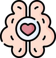 A brain with a heart in the middle vector