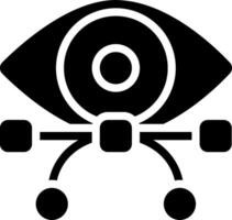 An eye icon with a computer and a computer mouse vector