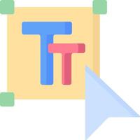 A colorful image of a letter t with a blue arrow pointing to it vector