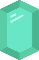 A green hexagon with a white line on it vector