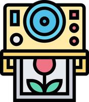 A camera with a flower in it vector