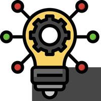 A light bulb with gears and other symbols vector