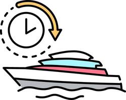 A boat with a clock on it and a clock on the side vector