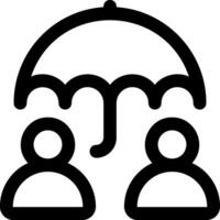 An umbrella icon with two people under it vector