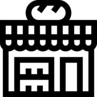 A black and white icon of a store vector