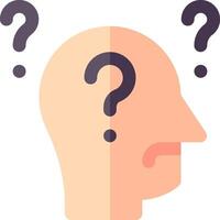 A man's head with question marks on it vector