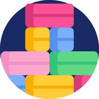 A stack of colorful blocks on a blue background vector
