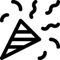 A black and white image of a cone with confetti vector