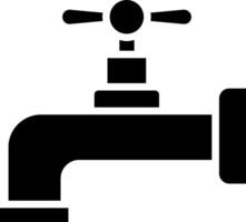 A black and white illustration of a faucet vector