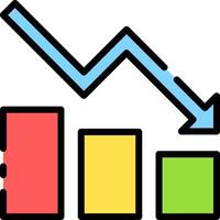 An icon of a bar chart with an arrow going up vector