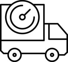 A truck with a clock on the side vector