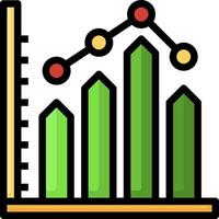 A graph chart with a bar graph and arrows vector
